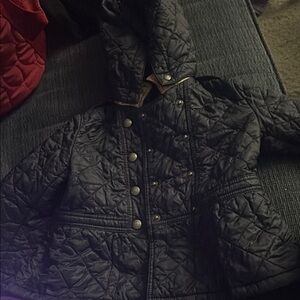 Burberry Black Quilted Jacket with White Label